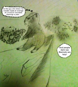 So the guy who draws my wonder made an average of 2.41421 a year. And people dare say Marmots are lazy…